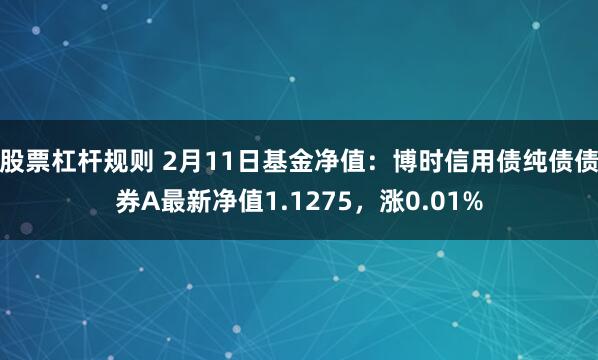 股票杠杆规则 2月11日基金净值：博时信用债纯债债券A最新净值1.1275，涨0.01%