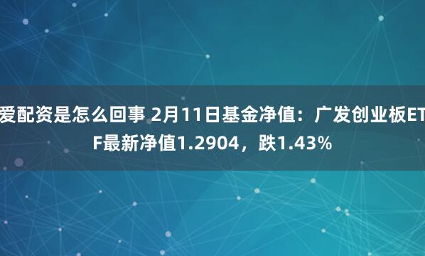 爱配资是怎么回事 2月11日基金净值：广发创业板ETF最新净值1.2904，跌1.43%