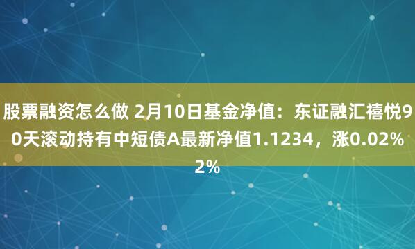 股票融资怎么做 2月10日基金净值：东证融汇禧悦90天滚动持有中短债A最新净值1.1234，涨0.02%