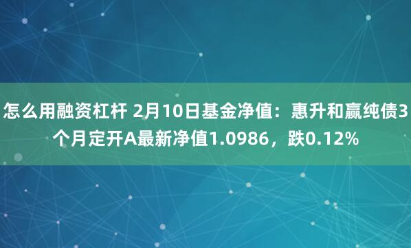 怎么用融资杠杆 2月10日基金净值：惠升和赢纯债3个月定开A最新净值1.0986，跌0.12%