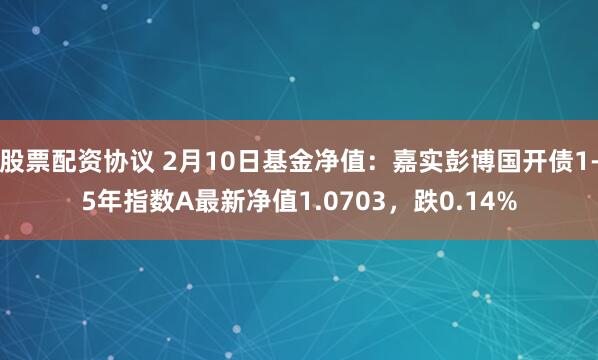 股票配资协议 2月10日基金净值：嘉实彭博国开债1-5年指数A最新净值1.0703，跌0.14%