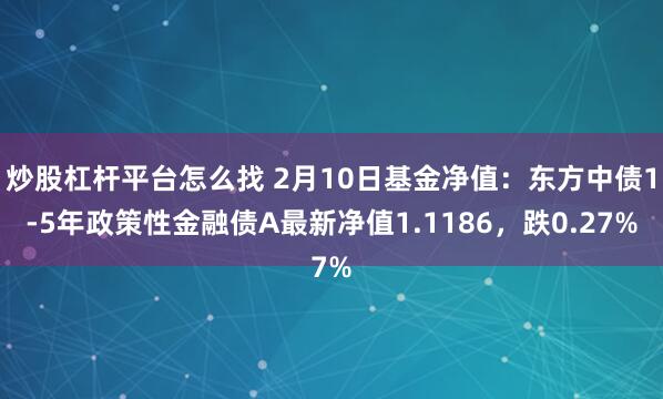 炒股杠杆平台怎么找 2月10日基金净值：东方中债1-5年政策性金融债A最新净值1.1186，跌0.27%