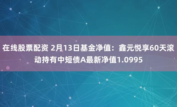 在线股票配资 2月13日基金净值：鑫元悦享60天滚动持有中短债A最新净值1.0995