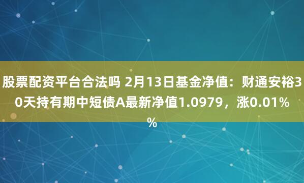 股票配资平台合法吗 2月13日基金净值：财通安裕30天持有期中短债A最新净值1.0979，涨0.01%