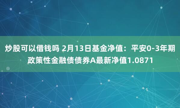 炒股可以借钱吗 2月13日基金净值：平安0-3年期政策性金融债债券A最新净值1.0871