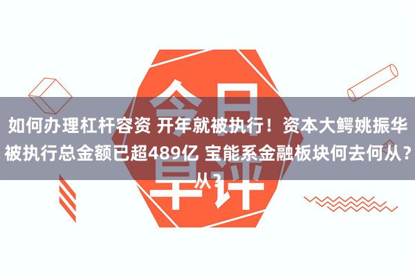 如何办理杠杆容资 开年就被执行！资本大鳄姚振华被执行总金额已超489亿 宝能系金融板块何去何从？