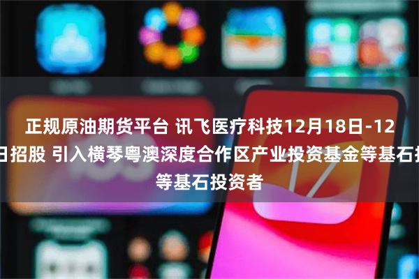 正规原油期货平台 讯飞医疗科技12月18日-12月23日招股 引入横琴粤澳深度合作区产业投资基金等基石投资者