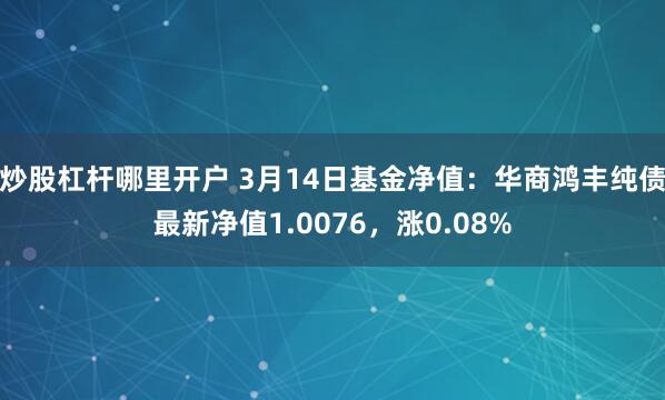 炒股杠杆哪里开户 3月14日基金净值：华商鸿丰纯债最新净值1.0076，涨0.08%